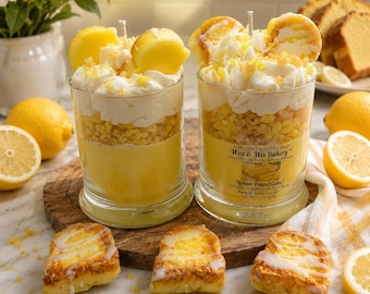 Lemon Pound Cake Candle. 13 Ounce. Pound Cake. Soy Wax Candle. Strongly Scented Candle.