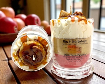 Apple Pecan Pancake Candle. 13 oz. Soy Candle/Apples, Pecans, Pancakes. Strongly Scented Candle. Dessert Candle/Breakfast Candle/Food Candle