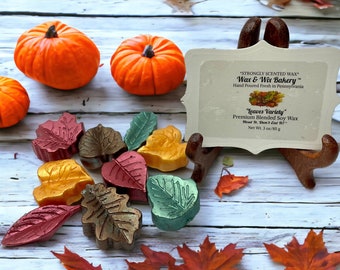 Leaves Wax Melts. 4 Scent Variety Pack. 3 Oz. Soy Wax Melts/Leaf Shaped/Strongly Scented Wax Melts/Wax Tarts for Wax Warmers/Fall Wax Melts
