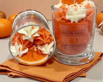 Orange Sherbet Creamsicle Candle. 13 oz. Soy Candle/Oranges, Ice Cream. Strongly Scented Candle. Dessert Candle/Food Candle