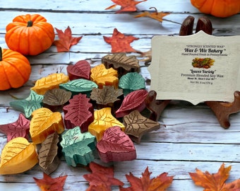 Leaves Wax Melts. 4 Scent Variety Pack. 6 Oz. Soy Wax Melts/Leaf Shaped/Strongly Scented Wax Melts/Wax Tarts for Wax Warmers/Fall Wax Melts