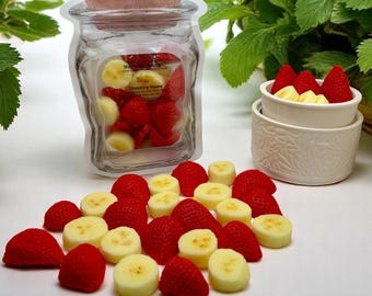 Strawberry Banana Wax Melts/Soy Wax Melts/Strongly Scented Wax Melts/Wax Embeds/Wax Tarts for Wax Warmers. 5.25 oz.