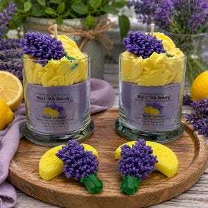 Lavender Lemon Soy Candle. Large 13 oz. Soy Candle. Lavender/Lemons. Strongly Scented Candle. Spring & Summer Candle.