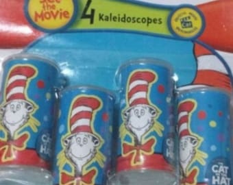 Dr Seuss Cat In The Hat Pkg of 4 Kaleidoscopes Birthday Party Favors NEW