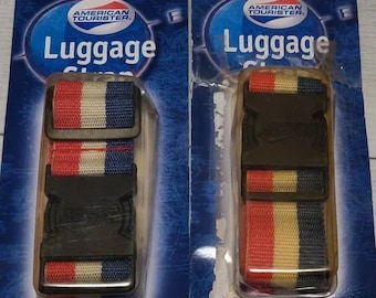 Vintage MIP 2 Luggage Straps American Tourister Red White & Blue