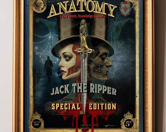 Anatomy Jack the Ripper Special Edition, Victorian Surgeon Horror Print, Macabre Medical Art, Dark History Wall Decor, Gothic Crime Art,