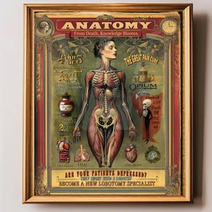 ANATOMY – Book I | From Death, Knowledge Blooms | Victorian Medical Illustration | Gothic Anatomy Wall Art