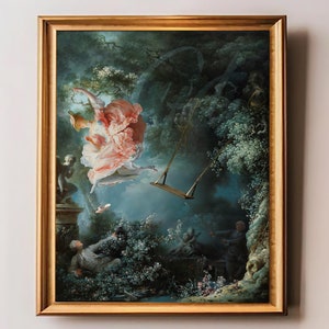The Swing The Happy Accidents  Altered Vintage Art Print, Funny Wall Print, Antique Baroque Oil Painting, Funny Rococo Altered Art