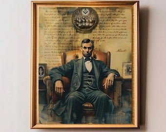 Gettysburg Abe Lincoln Canvas Art, Lincoln Print, Abe Lincoln, Canvas Wall Art Home Decor ,President Art