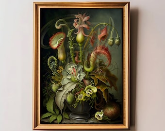 Carnivorous Plant, Botanical Print, Man Eating Plant, Little Shop