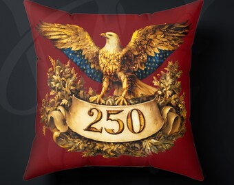 Liberty & Legacy 250th Anniversary Reversible Pillow | Patriotic Eagle Throw Pillow | Two-Sided 16x16 Decorative Accent Cushion