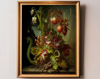 Carnivorous Plant, Botanical Print, Man Eating Plant, Little Shop Of Horrors, Venus Flytrap, Ernst Haeckel Nepenthes Poster, Pitcher Plant,