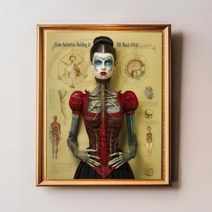 Vintage Inspired Art Poster, Unframed Antique Style Medical Wall Art Medical Oddities Anatomy, Dr Black&#39;s Work Chart at Eloise Sanitarium