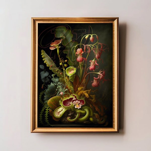 Carnivorous Plant, Botanical Print, Man Eating Plant, Little Shop Of Horrors, Venus Flytrap, Ernst Haeckel Nepenthes Poster, Pitcher Plant,