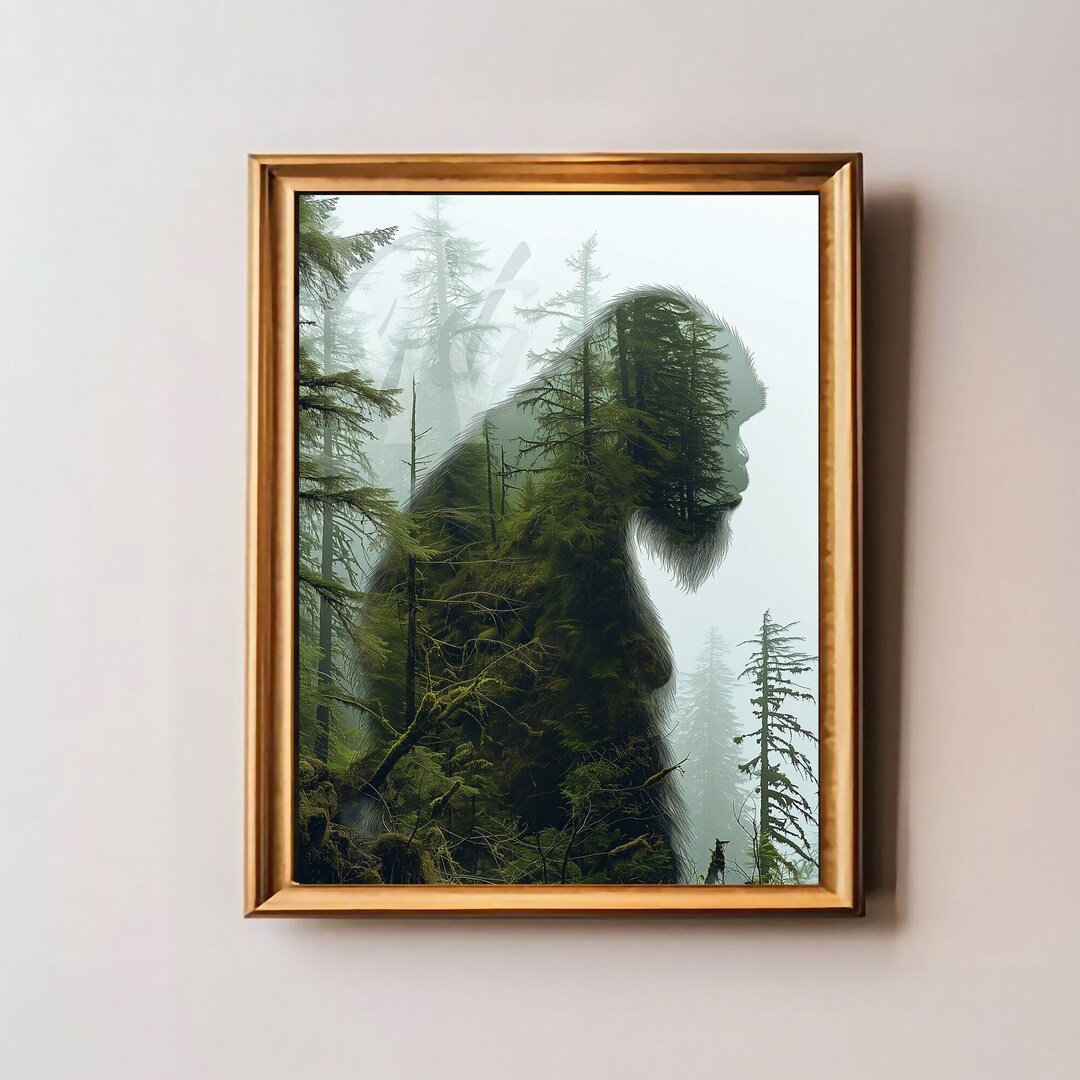 Bigfoot in the Mist Printable Wall Art (digital Print) - Etsy
