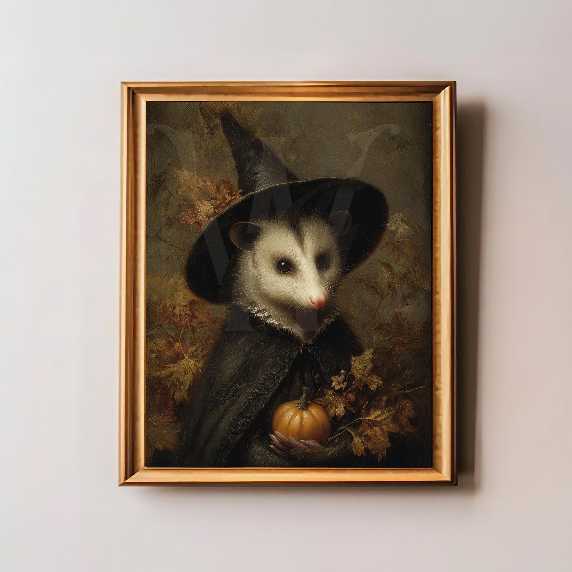 The Harvest Witch – Victorian Opossum Portrait, Halloweenwitch