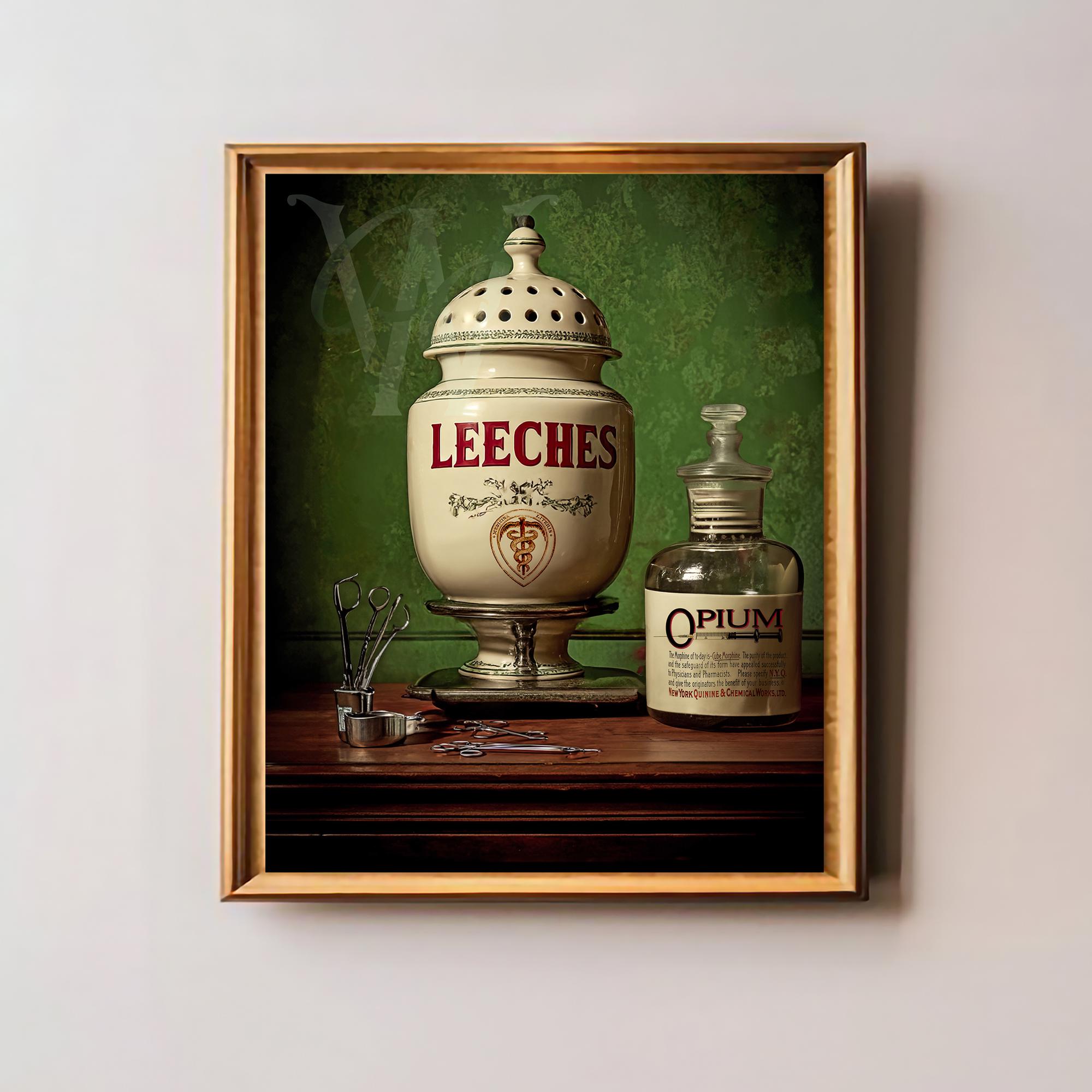 Leeches Jar & Opium: Tools of the Victorian Apothecary Vintage