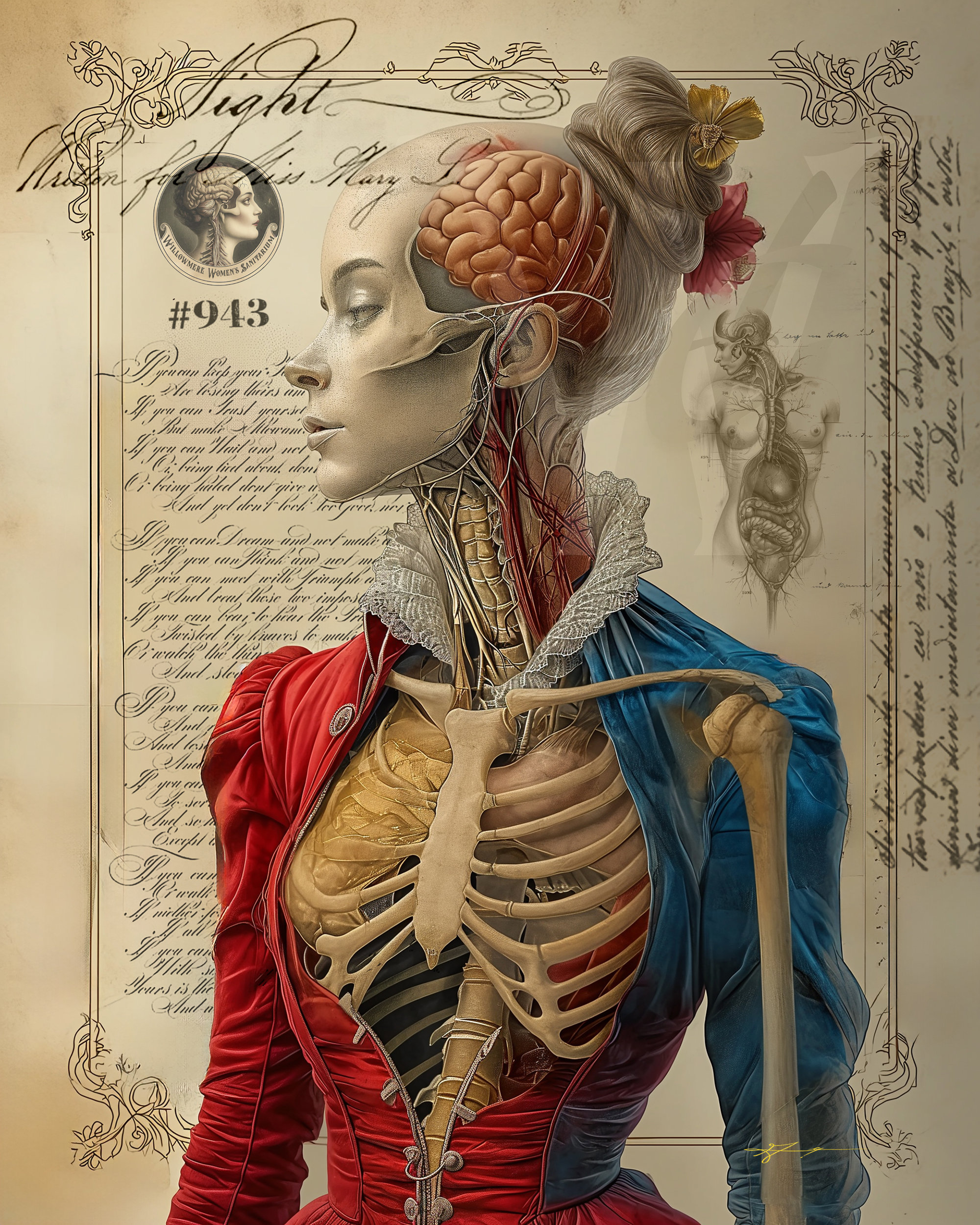 Vintage Medical Oddities Anatomy Wall Decor, Victorian Medical