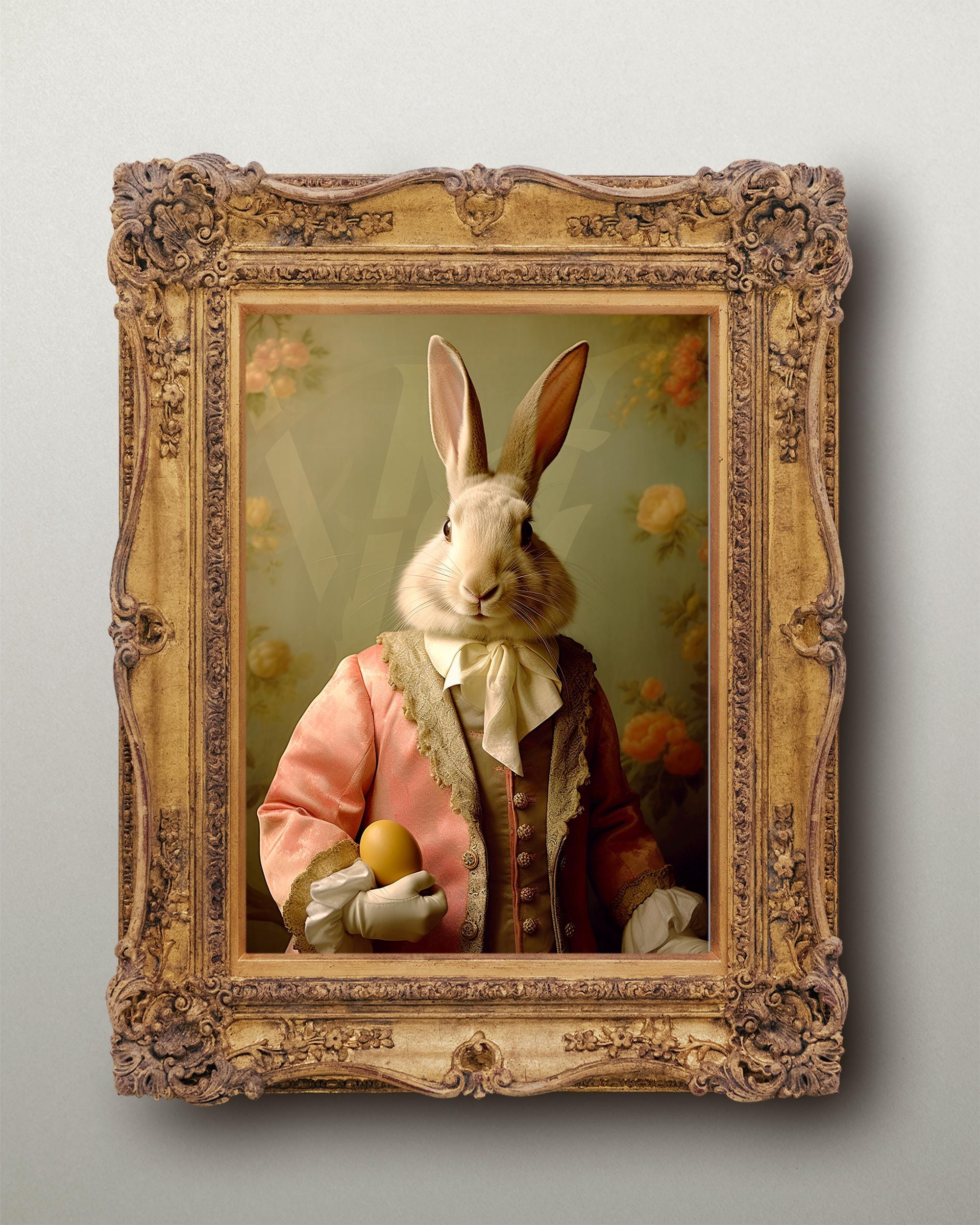 The Easter Dandy, Vintage Style Cottagecore. Rabbit Art, Print