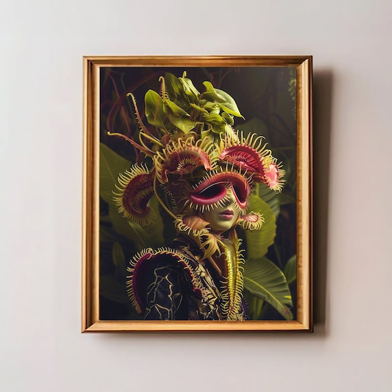 The Man Eater Carnivorous Plant, Botanical Print, Little Shop of