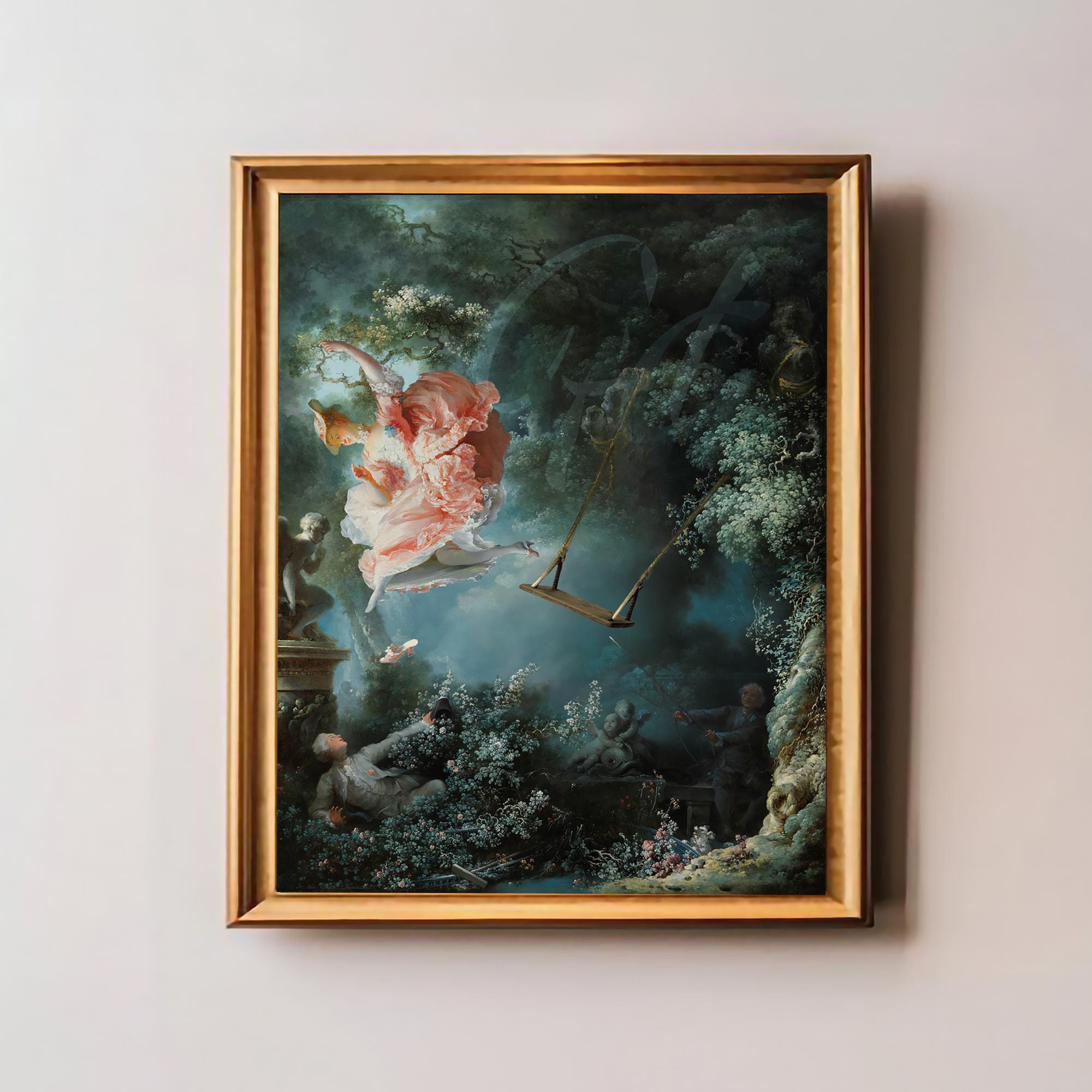The Swing Altered Art Print, Funny Rococo Painting, Vintage