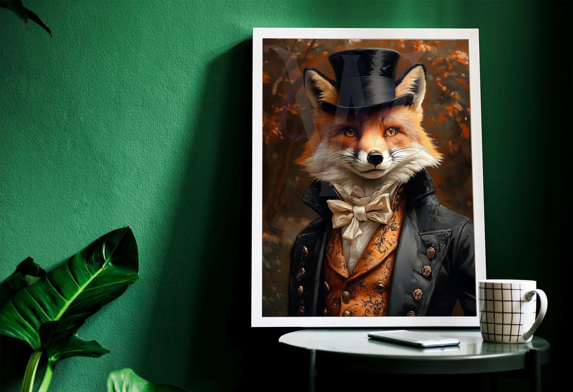 Baron Von Foxworth – Aristocratic Fox Portrait , Victorian Fox Art