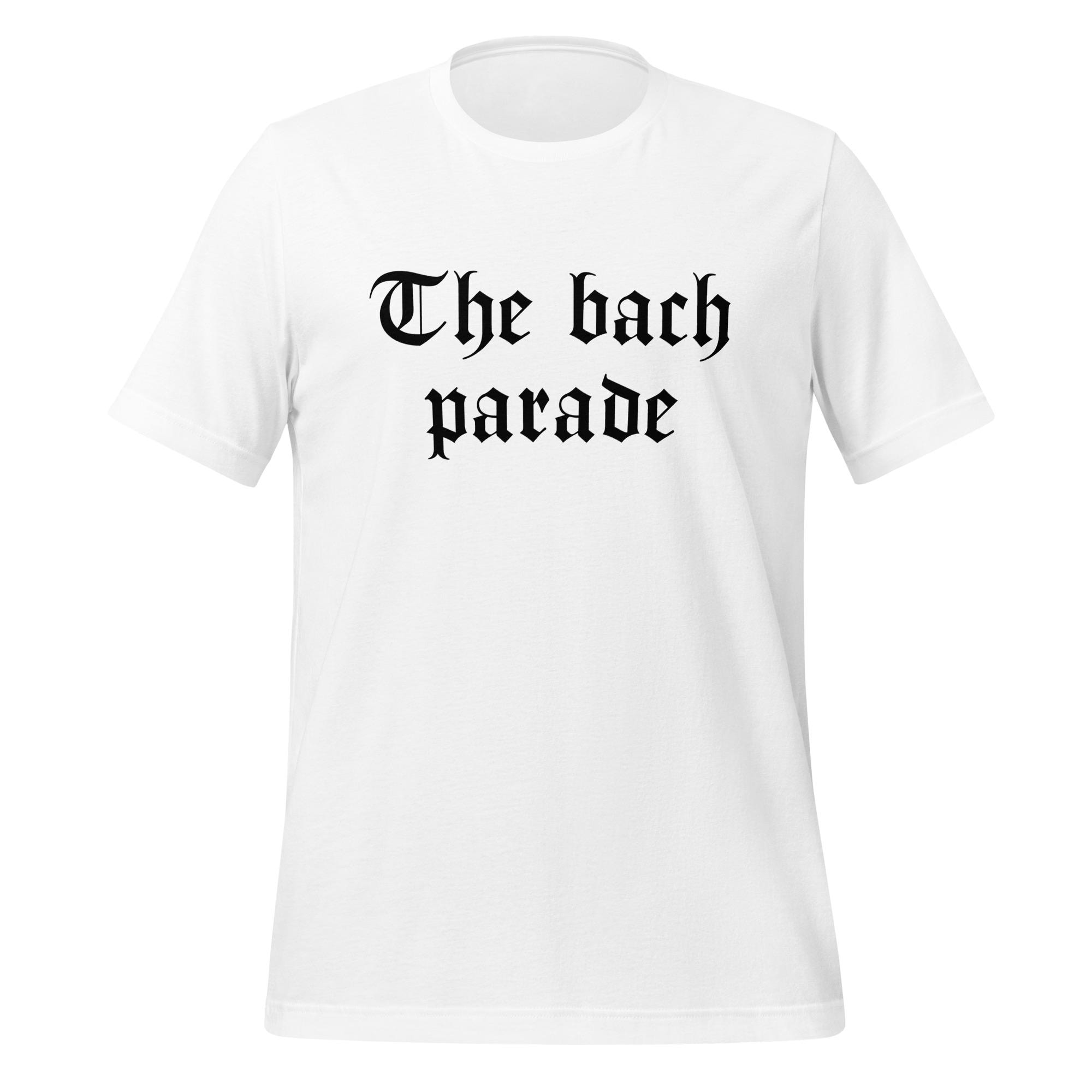 The Bach Parade Unisex T shirt Gothic Lettering Design Perfect for Bachelor and Bachelorette Parties Etsy Ireland