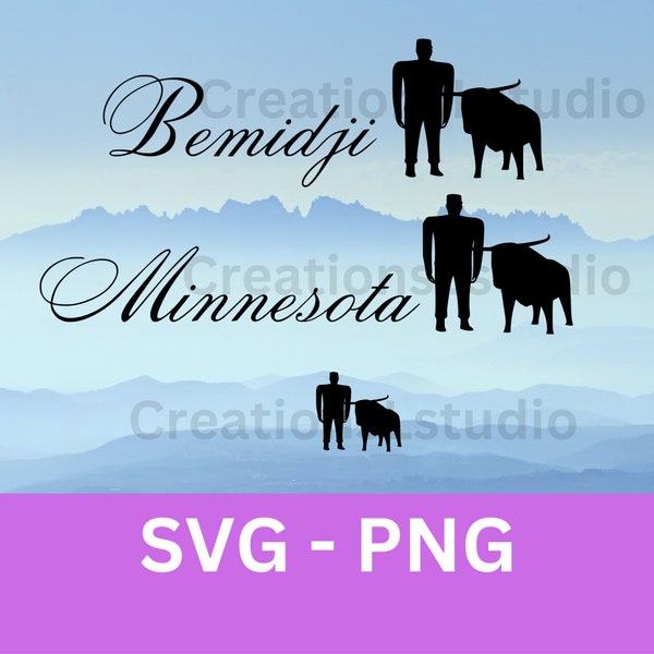 Bemidji, Paul and Babe SVG and PNG instant download