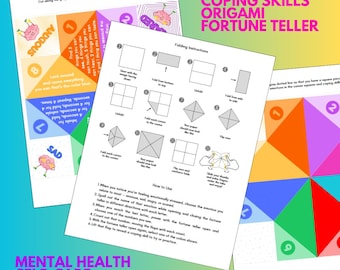 Coping Skills Origami Fortune Teller – Mental Health Self-Care Activity