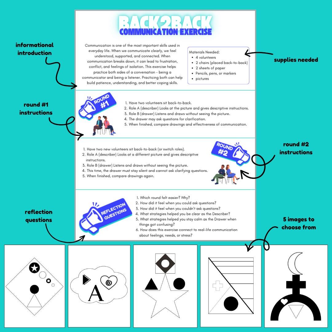 Back-to-back Communication Exercise | Interactive Communication & Team ...