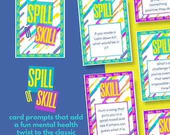 Spill or Skill – Therapeutic Truth or Dare–Style Card Game for Mental Health Groups, Therapy Icebreaker, Coping Skills Activity