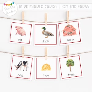 18 Auf dem Bauernhof Lernkarten | Lernkarten | Vorschule | Kindergarten | Montessori | Druckbar | Sofort Download