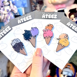 ATEEZ ice-cream pin