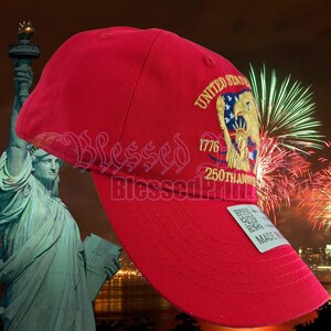 100% Embroidered USA 250th Anniversary Hat Cap Cotton Eagle 1776 2026 ...