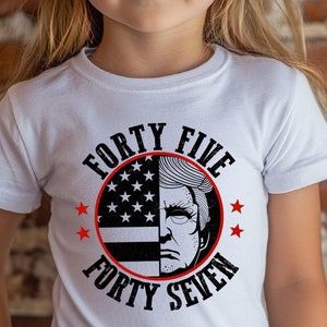 Youth & Toddler Donald Trump Kids T Shirt Trump 2024 MAGA Trump 45 47 Patriotic Trump Shirt Kids Political Trump T Shirt