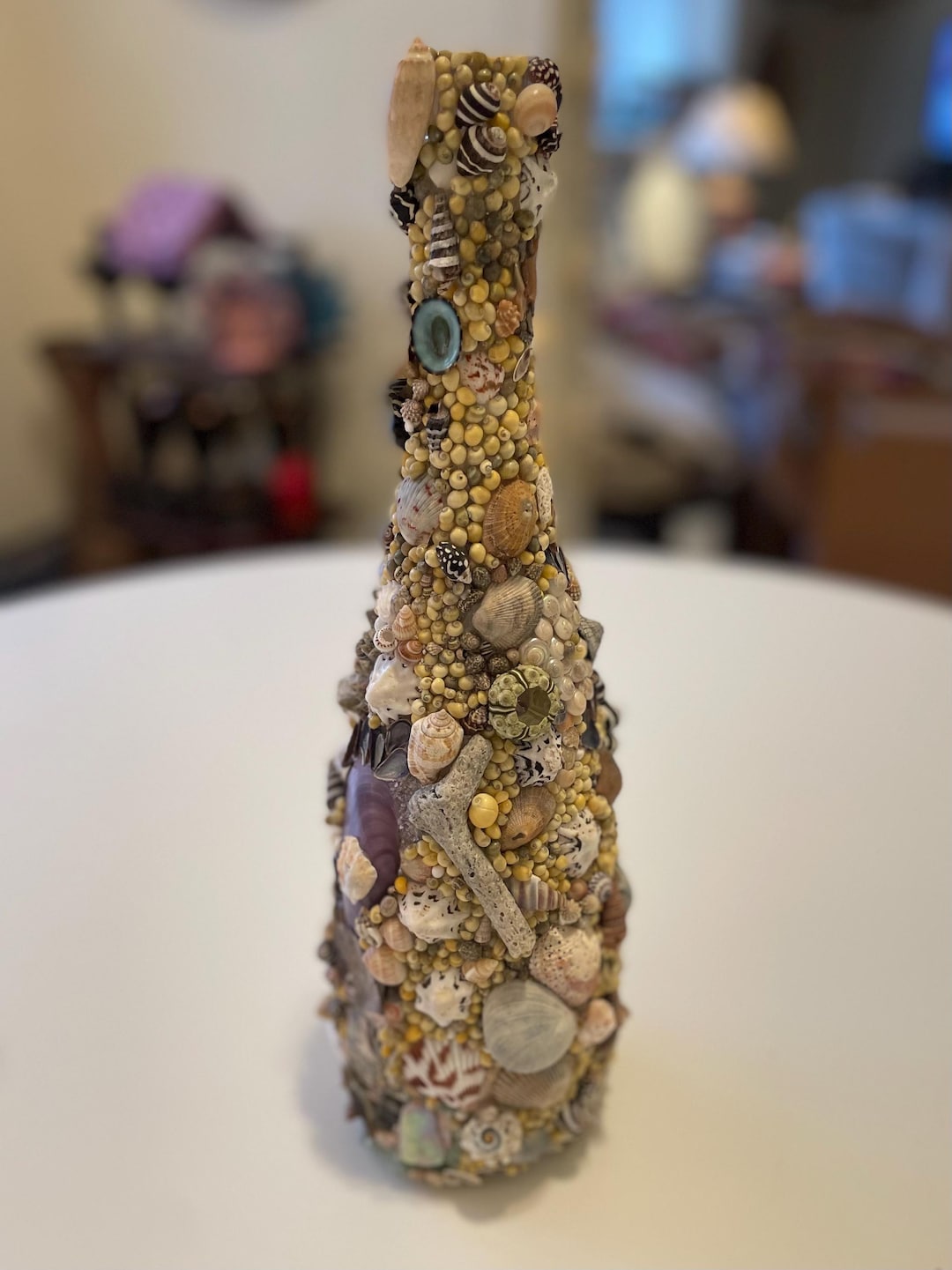 Handmade Shell Art Bottle. Rare and One of a Kind! - Etsy