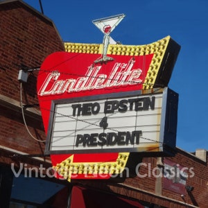 Candlelite / Fotografia di Chicago / Foto del bar di Chicago / Foto del Chicago Cub / Fotografia di strada / Bicchiere da cocktail / Western Ave / Senza cornice