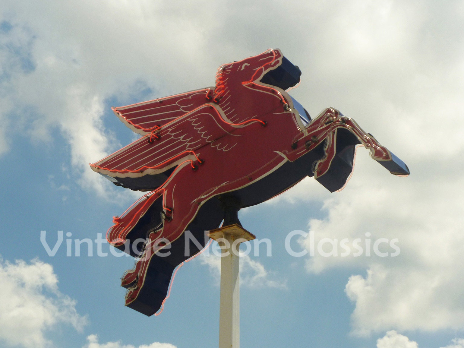 Mobil Gas Pegasus | Niles Michigan | Neon Horse Photo