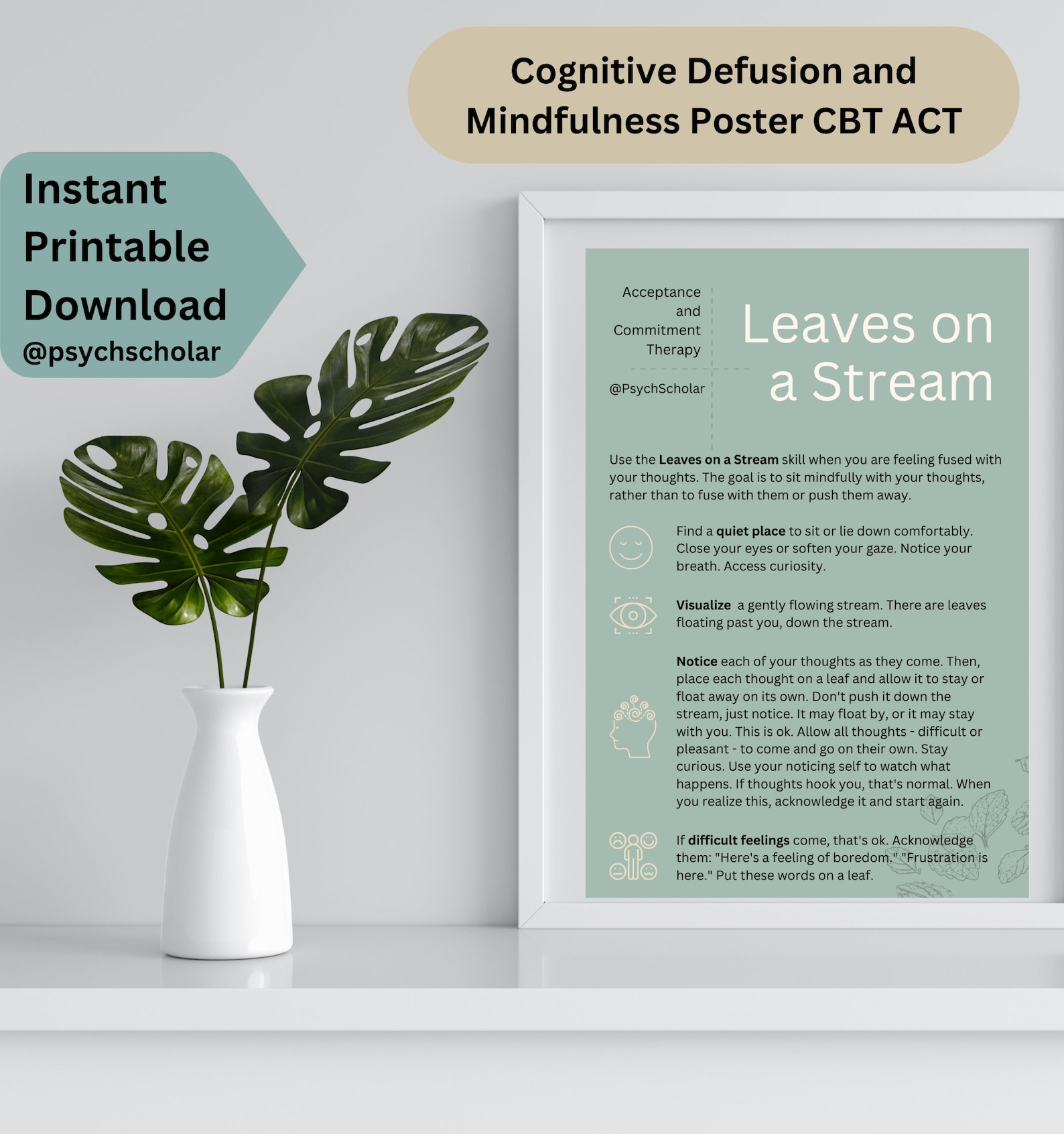 Stream of Mindfulness with Floating Leaves