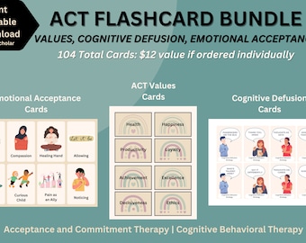 ACT CBT-flashcardbundel: waarden, defusie, acceptatie (digitale download)