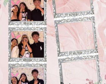Quinceañera Photobooth Template Black White Silver