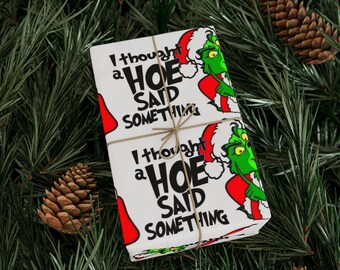 Wrapping Paper, Grinch, Christmas, Naughty, Gift Wrap, Adult, Mothers Day, Fathers Day, Birthday