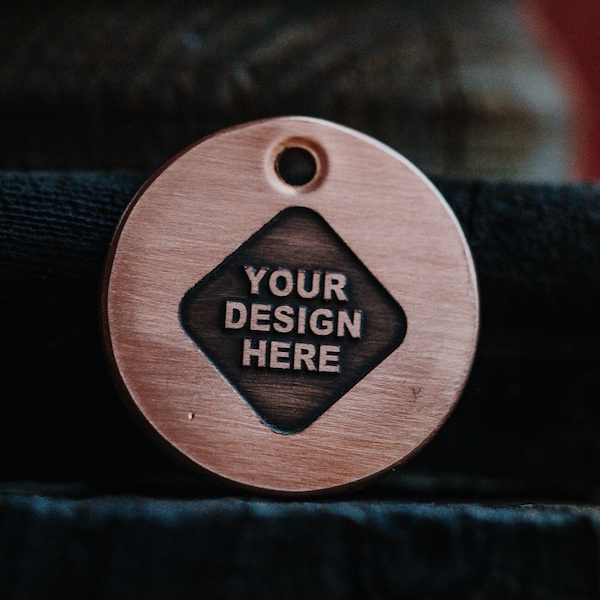 Custom Pet Tag | Your Design | Engraved Logo | Copper | Personalized | Dog Id Tag | Cat