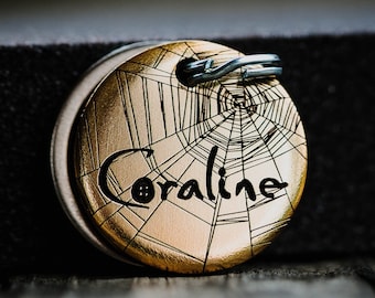 Coraline Dog Tag | Engraved | Copper | Personalized | Pet Id Tag | Cat | Tim Burton