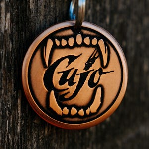 Cujo Dog Tag | Engraved | Copper | Personalized | Pet Id Tag | Cat | Stephen King