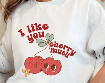 I like you cherry much png, Valentines shirt, Valentine shirt png, retro Valentine png, instant download, valentine day png, valentines png