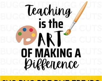 Cadeau voor leraren, Classroom Decor, Art Teacher Appreciation Gift, Digitale download artwork voor opvoeders, Cricut SVG, leraar png,