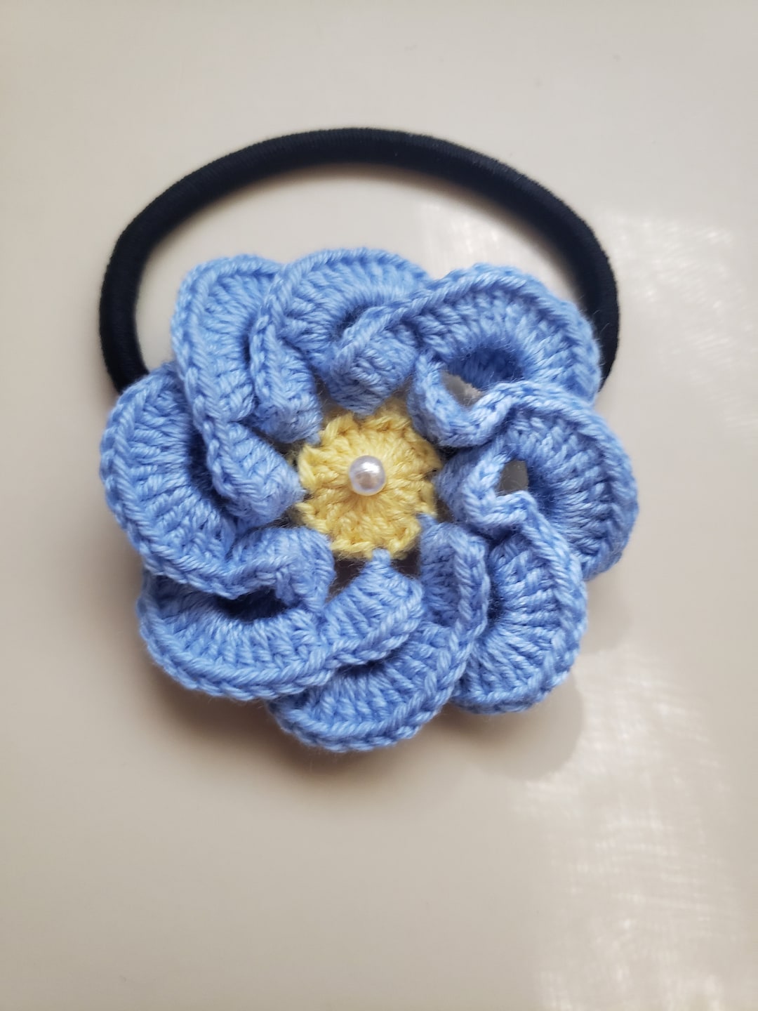 CROCHET FLOWER HAIR Tie - Etsy
