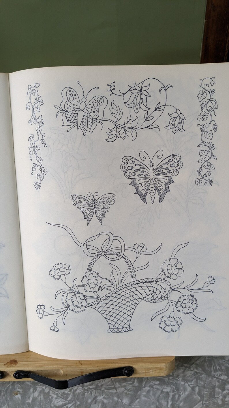 Early American Ironon Transfer Patterns for Crewel Embroidery Etsy