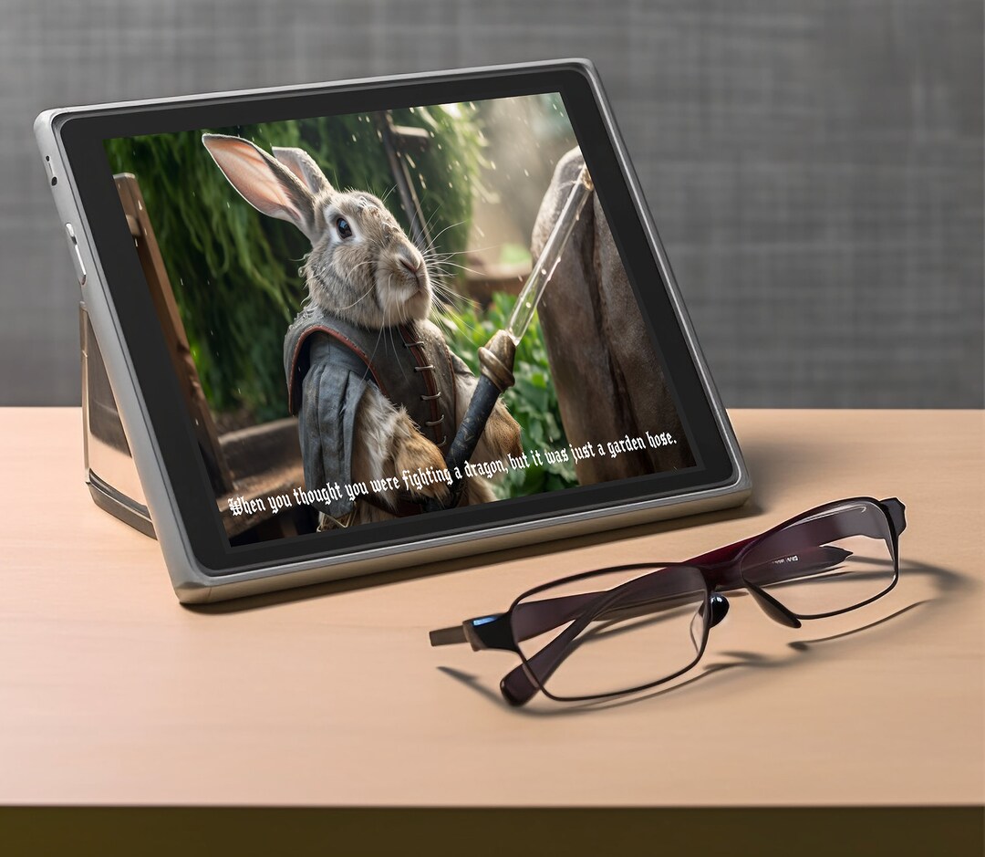 Sir Bunny of the Sprinkler Digital Art, Knight Rabbit Digital ...